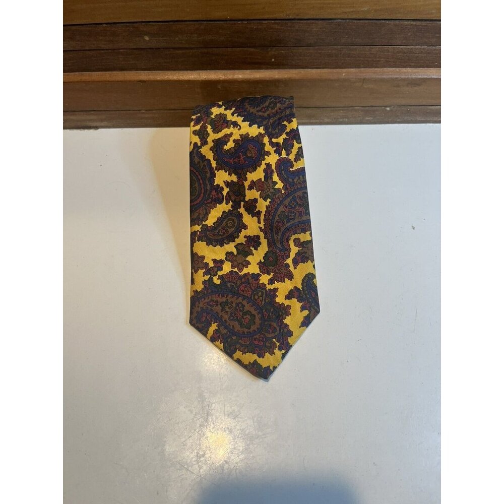 ALTEA MILANO Multicolor Yellow Luxury Designer Silk Tie Made In Italy NWT